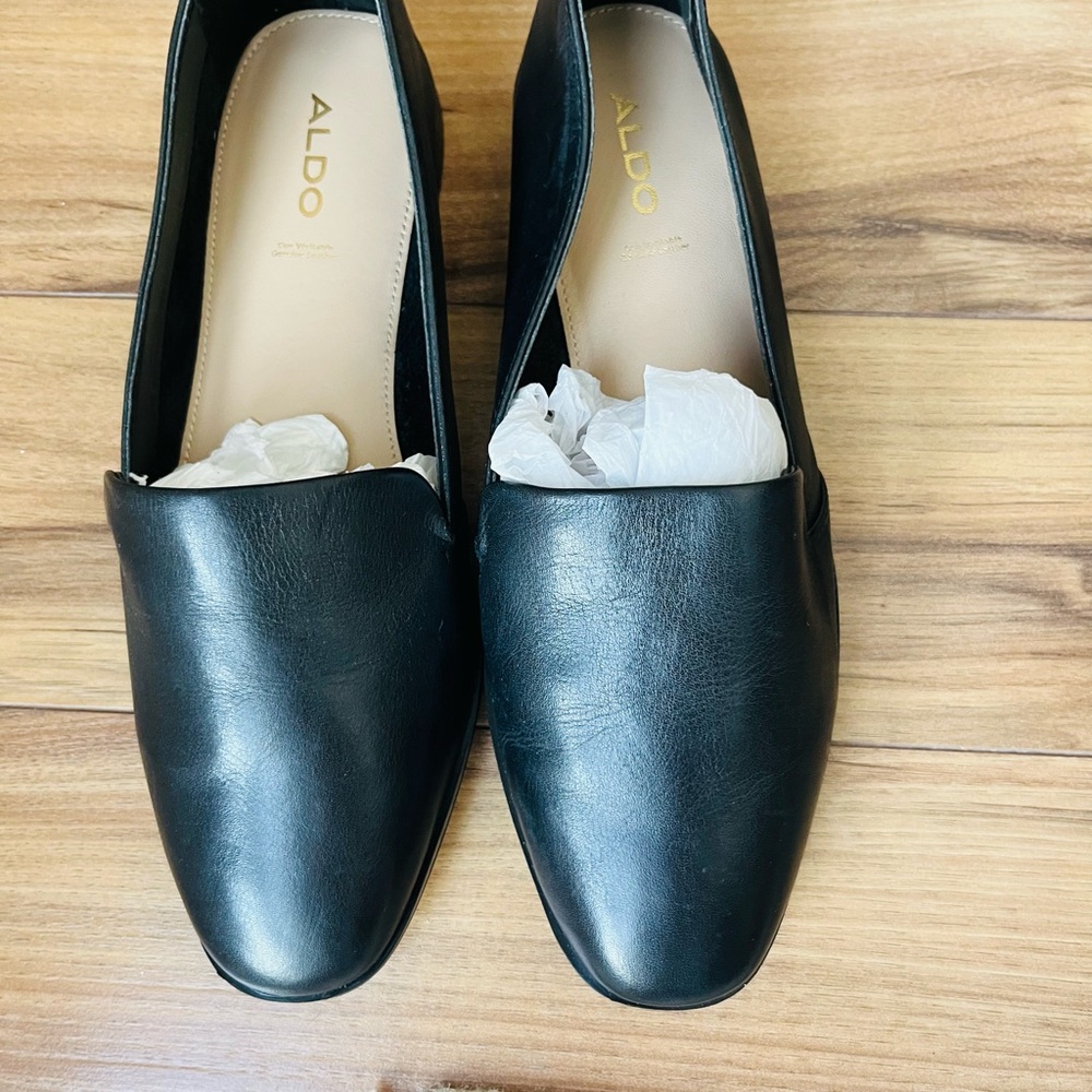Aldo Classic Black Leather Loafers